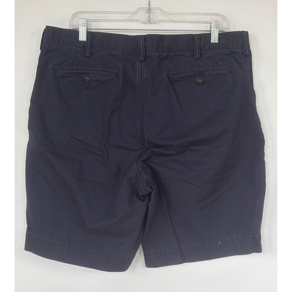 Polo Ralph Lauren Mens 36 Navy Blue Black Pony Stretch Classic Fit Chino Shorts - Picture 2 of 8